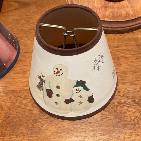 hand crafted antique spool lamp with five changeable shades rustic primitive - Picture 6 of 9